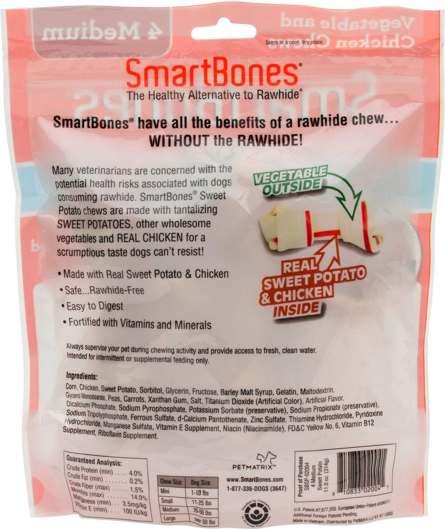 SmartBones Medium Sweet Potato Chews Dog Treats