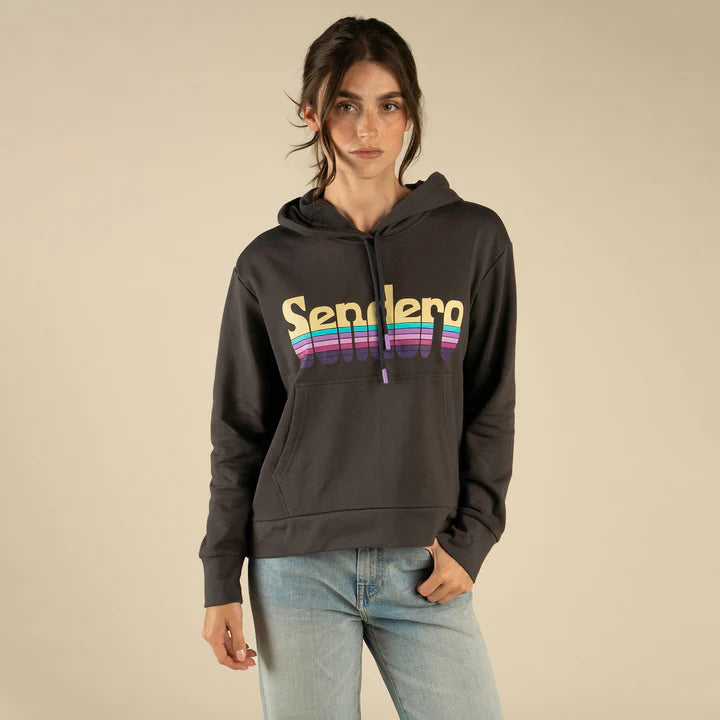 Sendero Retro Logo Crop Hoodie
