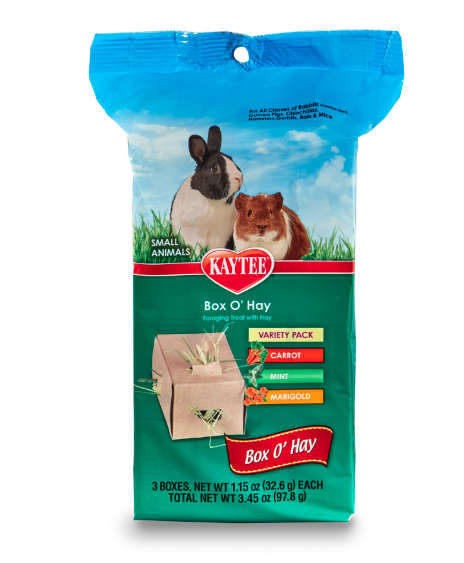 Kaytee Box O' Hay Variety Pack Carrot, Mint, and Marigold
