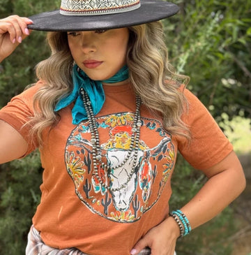 Texas True Western Skull Tee