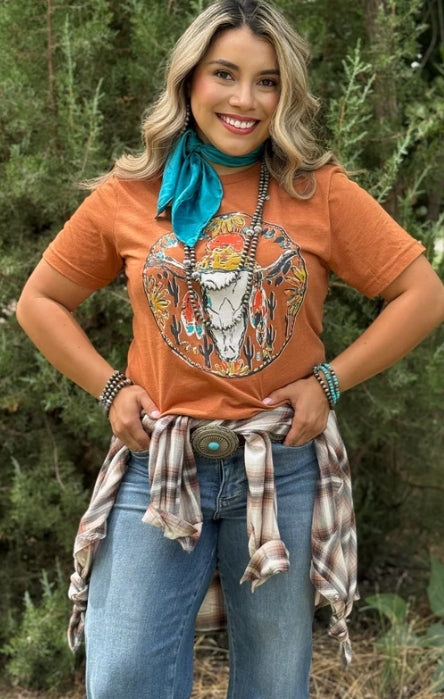 Texas True Western Skull Tee