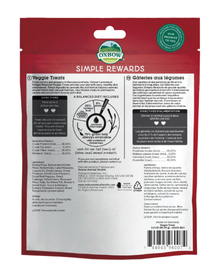 Oxbow Animal Health Simple Rewards Veggie Small Animal Treats