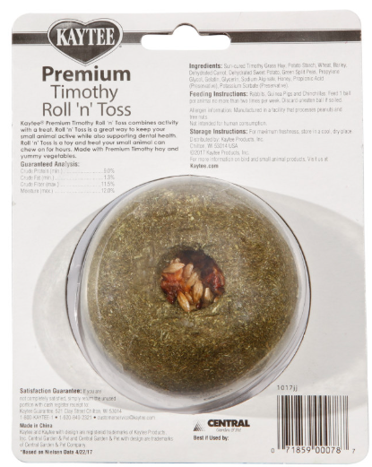 Kaytee Premium Timothy Roll'n'Toss Treat