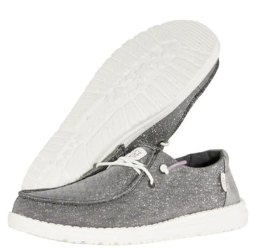 Hey Dude Wendy Metallic Sparkle Charcoal