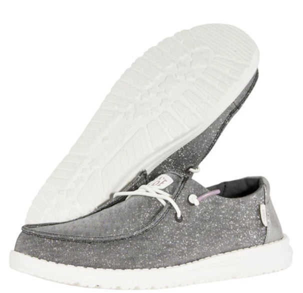 Hey Dude Wendy Metallic Sparkle Charcoal
