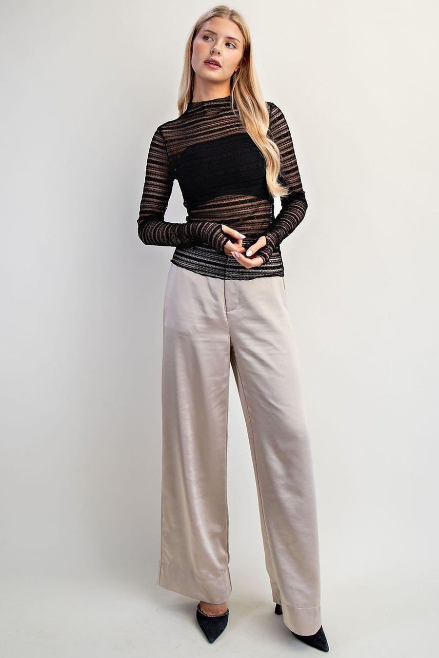 Tammie Sheer Layering Top Black