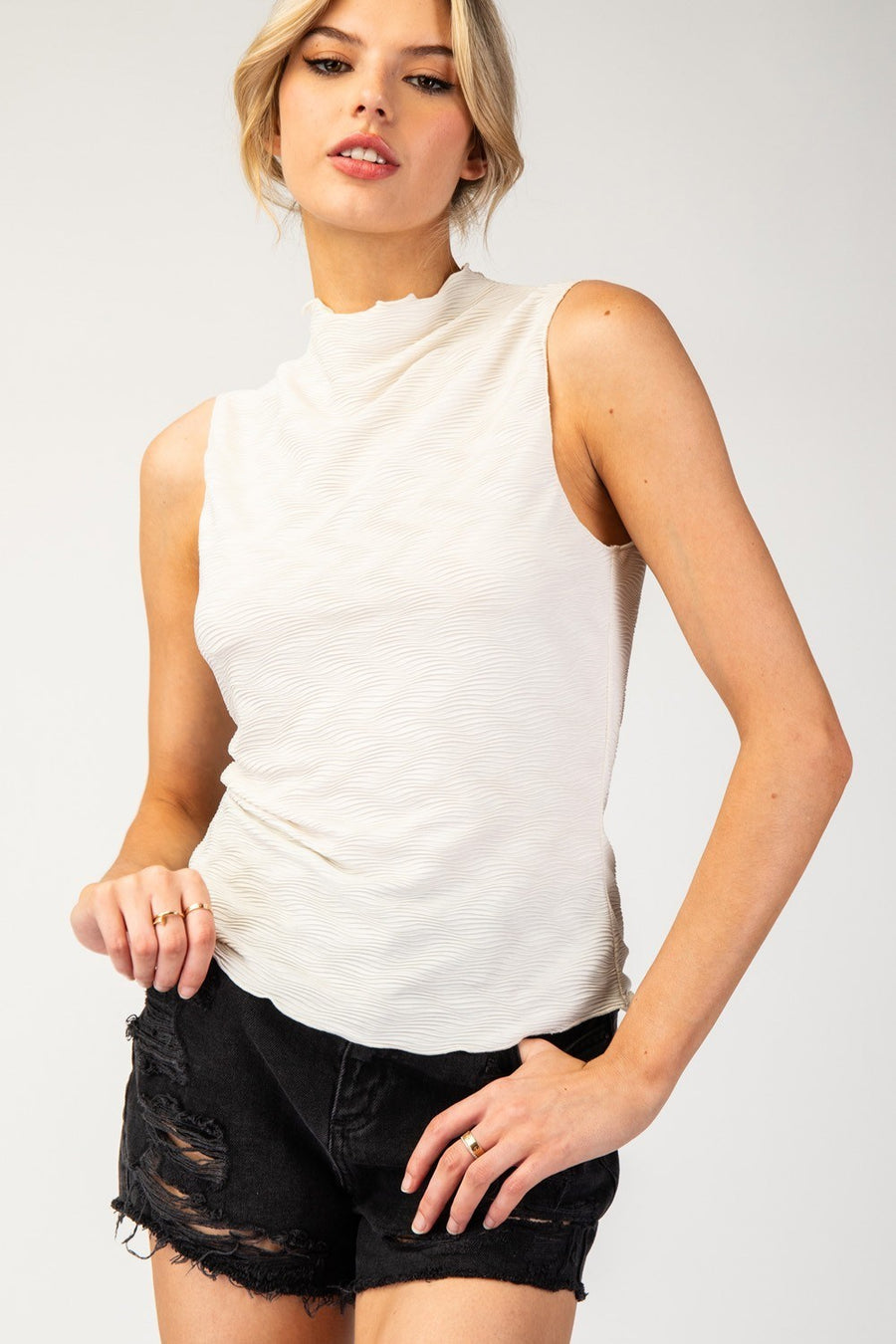 Reese Asst. Sleeveless Mock Neck Top