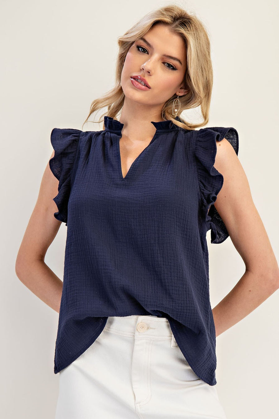 Poppy Mineral Washed Gauze Top