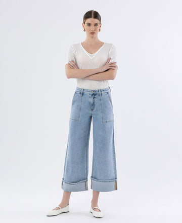 Vervet Hailey Baggy Wide Leg Cuffed