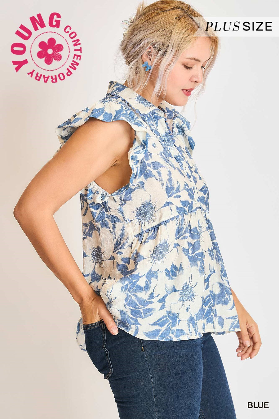 *PLUS* Umgee Luna Blue Top
