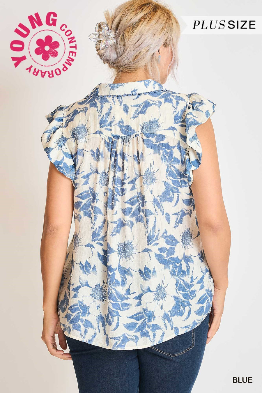 *PLUS* Umgee Luna Blue Top