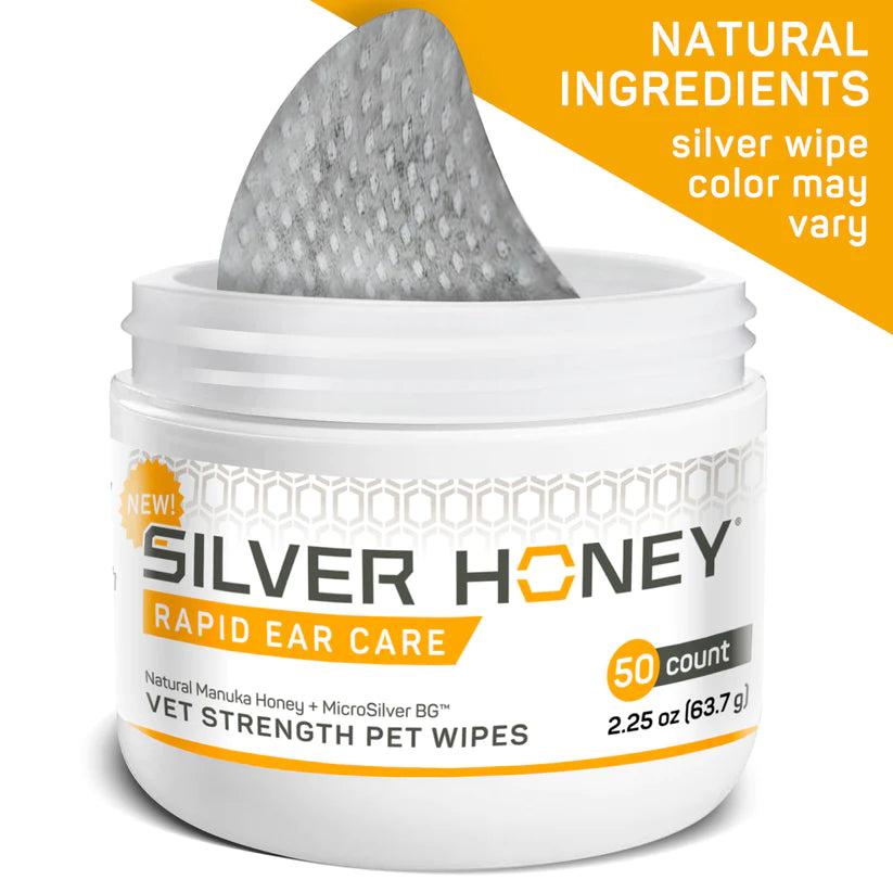 Absorbine Silver Honey Rapid Ear Care Vet Strength Pet Wipes