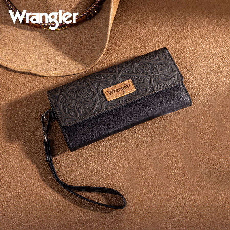 Wrangler Western Floral Tooled Wallet