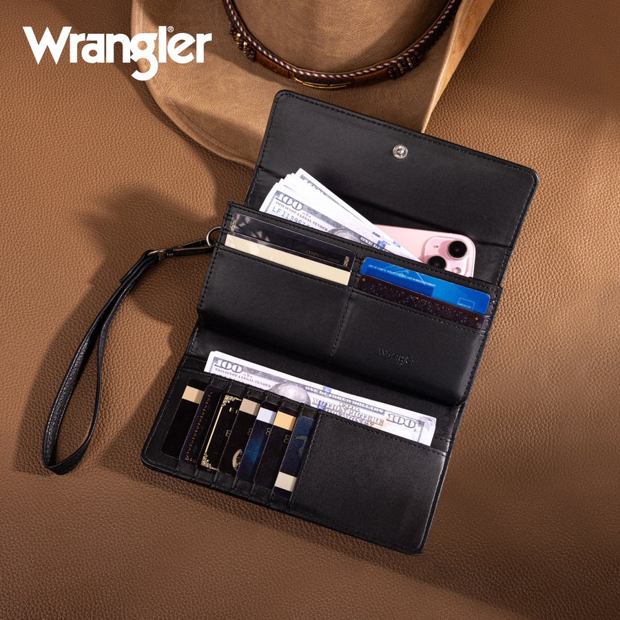 Wrangler Western Floral Tooled Wallet