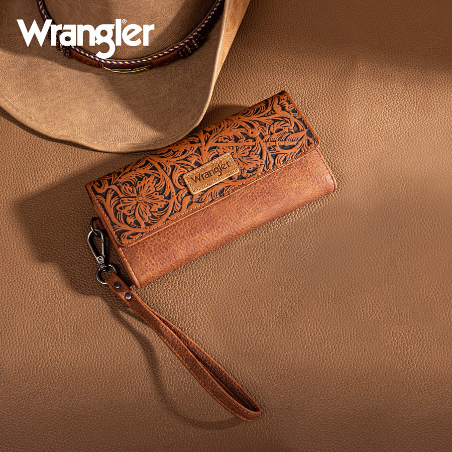 Wrangler Western Floral Tooled Wallet