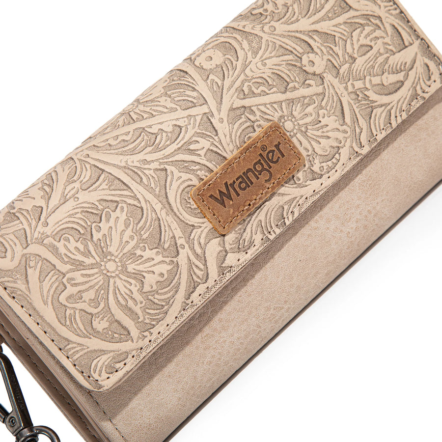 Wrangler Western Floral Tooled Wallet