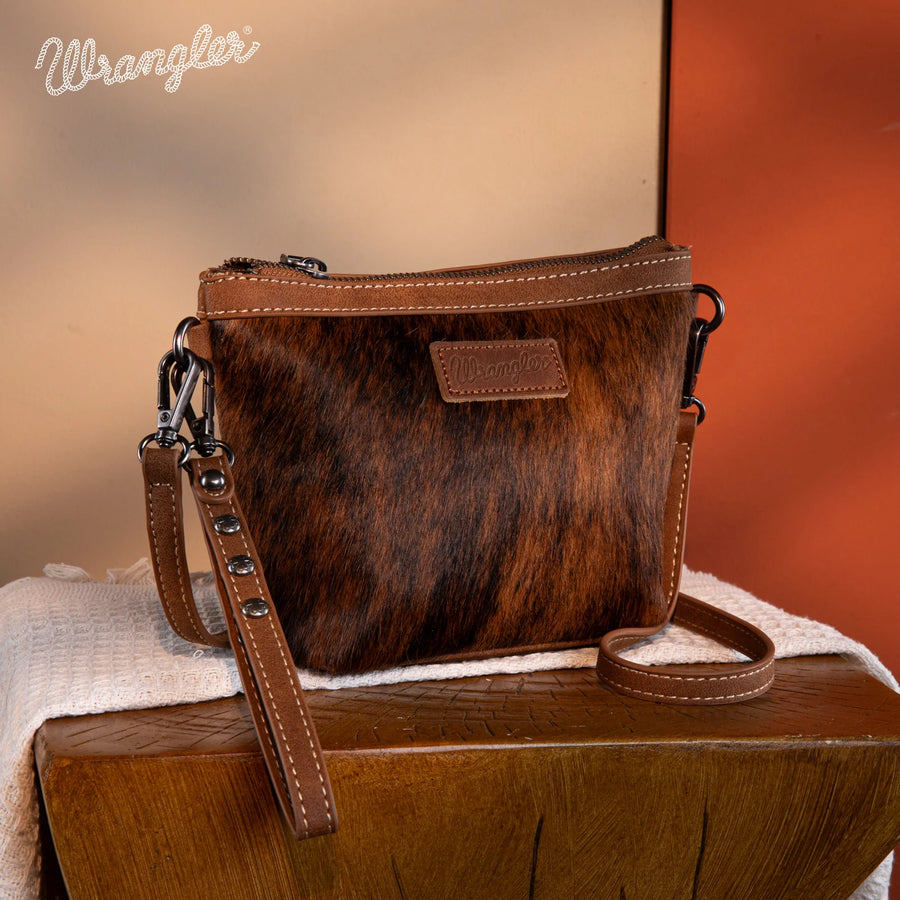 Wrangler Genuine Hair-On Cowhide Crossbody