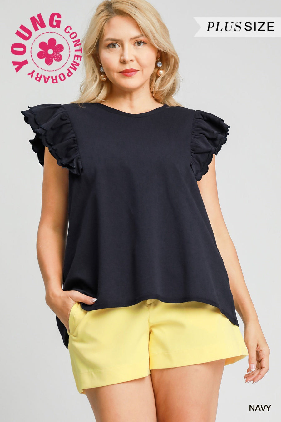 *PLUS* Zoe Navy Top