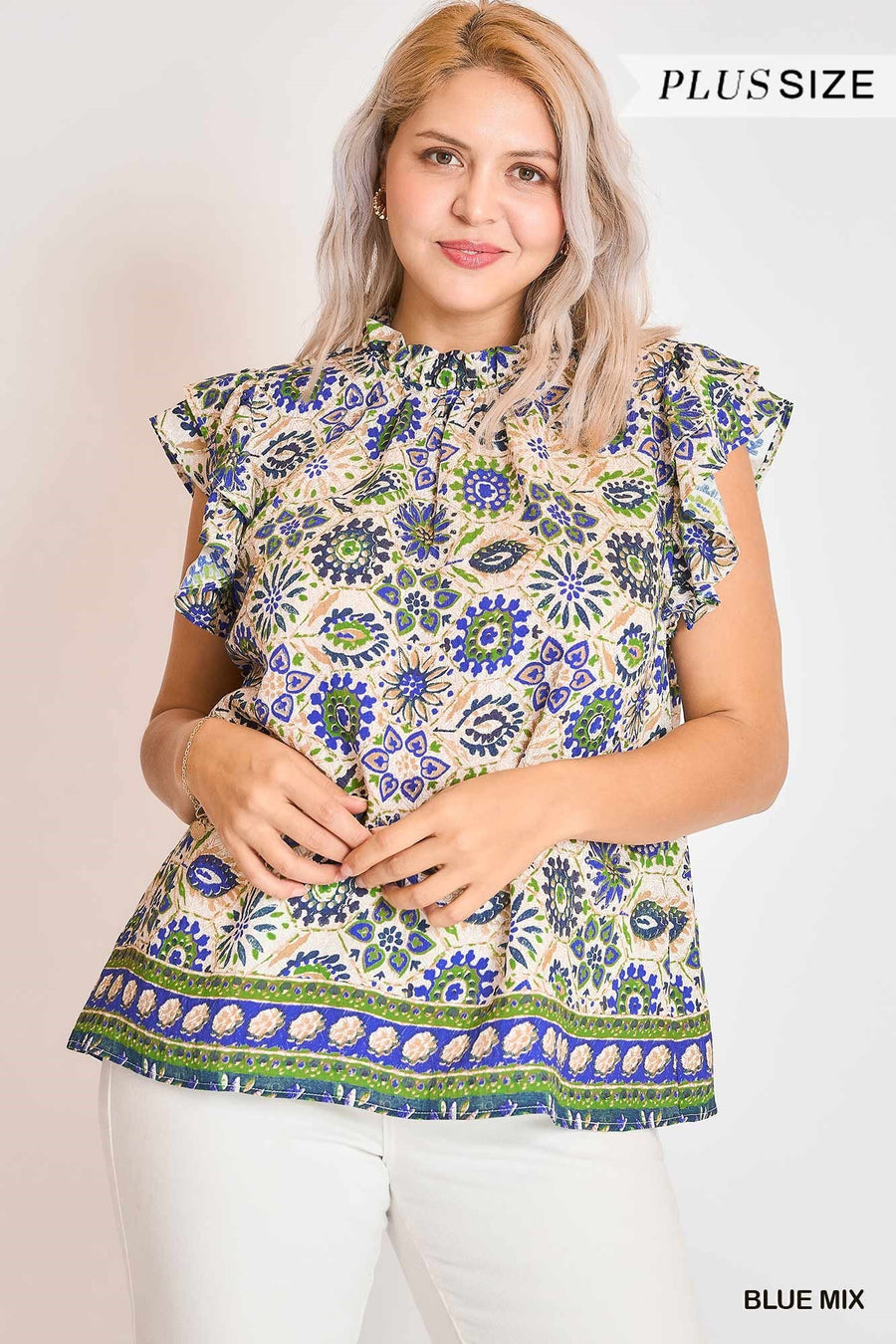 *PLUS* Isla Blue Mix Top