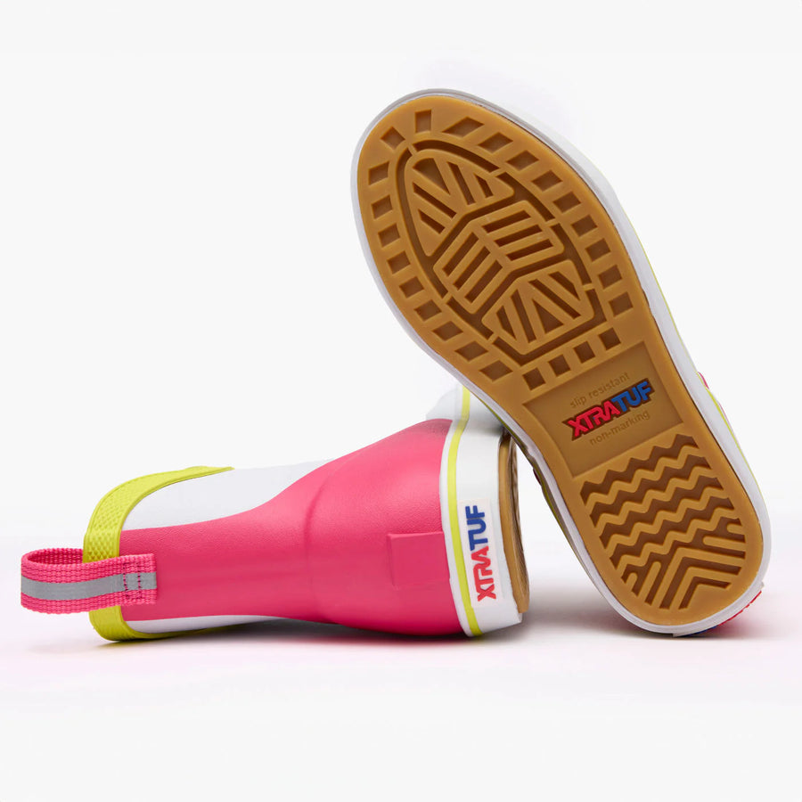 Xtratuf Girls Deck Boot White Multi Pink