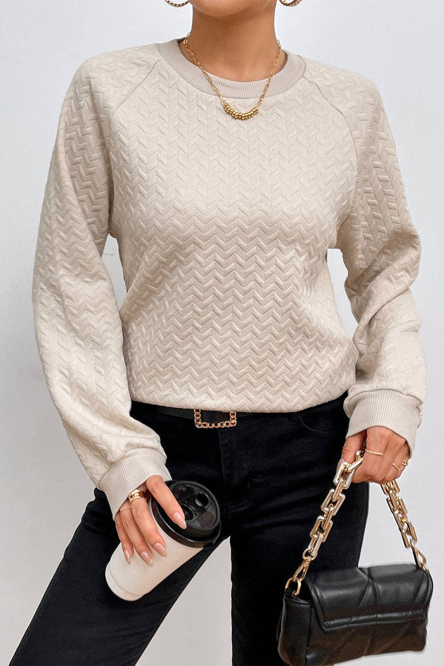 Rachel Solid Beige Sweater