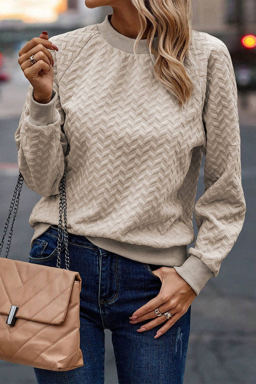 Rachel Solid Beige Sweater