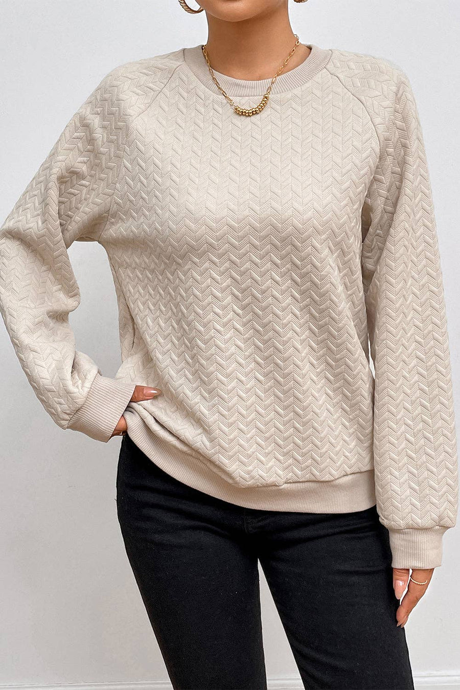 Rachel Solid Beige Sweater