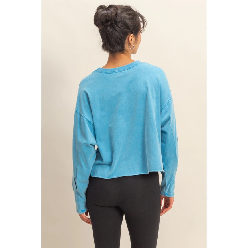 Kyla Ocean Blue Knit Top