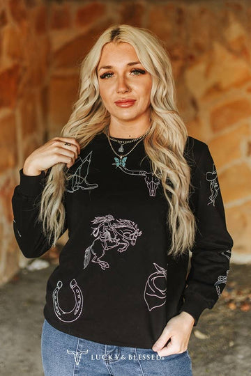 Jenna Black Western Crewneck