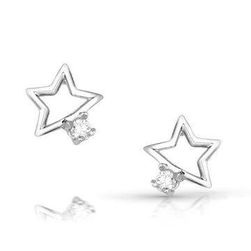Montana SS Single Star Crystal Earrings
