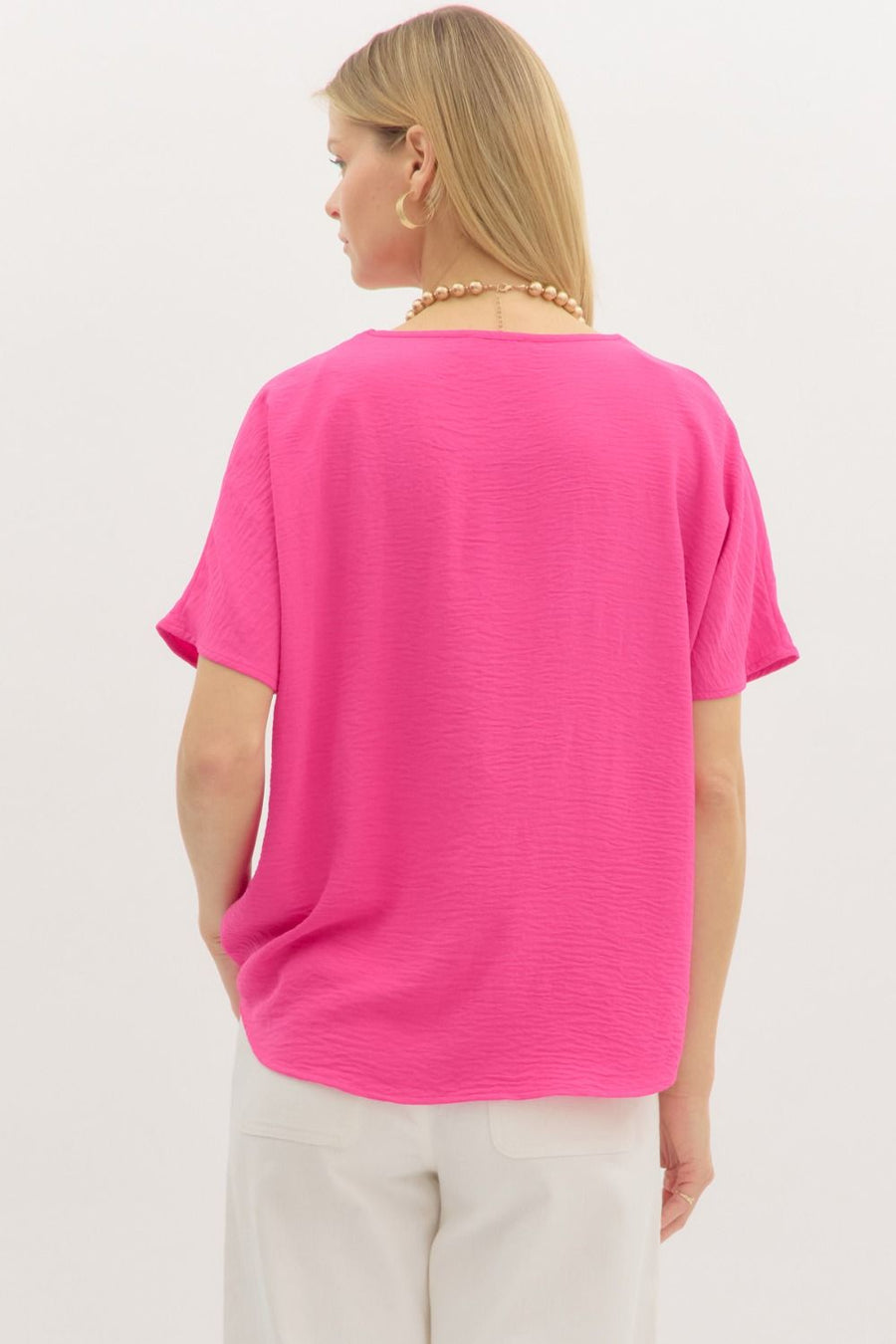 Entro Victoria Pink V-Neck Top