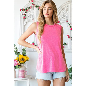 Rory Sleeveless Hot Pink Top PLUS SIZE