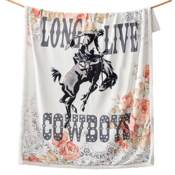 Hiend Accents Long Live Cowboys Sherpa Throw 54