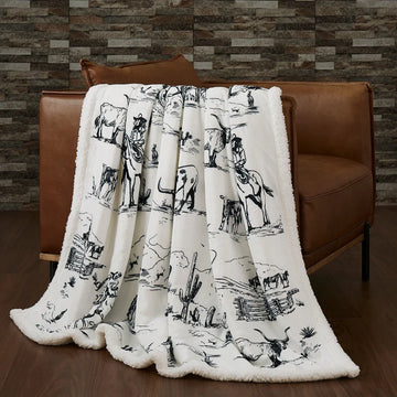 Hiend Accents Ranch Life Sherpa Throw 54