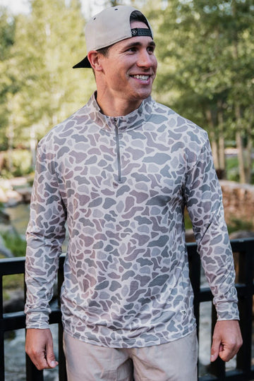 Burlebo Performance Quarter Zip Deer Camo