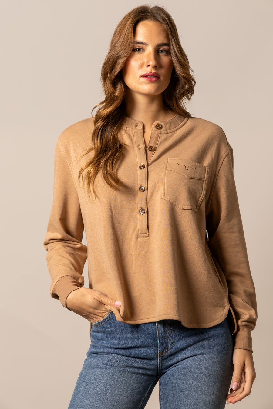 Kimes Women's Elouise Henley Brown