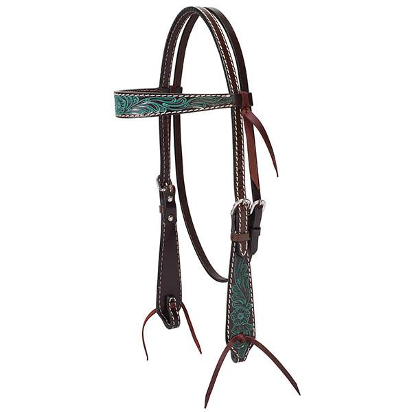 Weaver Turquoise Cross Carved Turquoise Headstall
