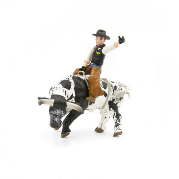Little Buster Bucking Bull & Rider - Black & White
