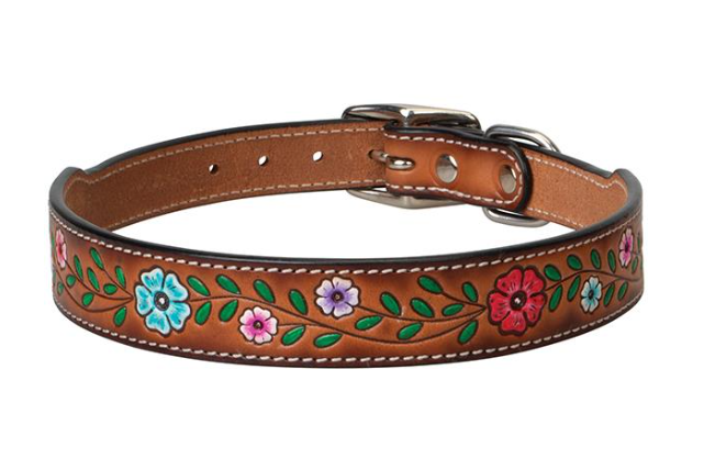 Weaver Painted Floral Leather Collar