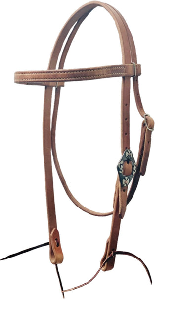CST Straight Browband Headstall w/ Floral Buckle