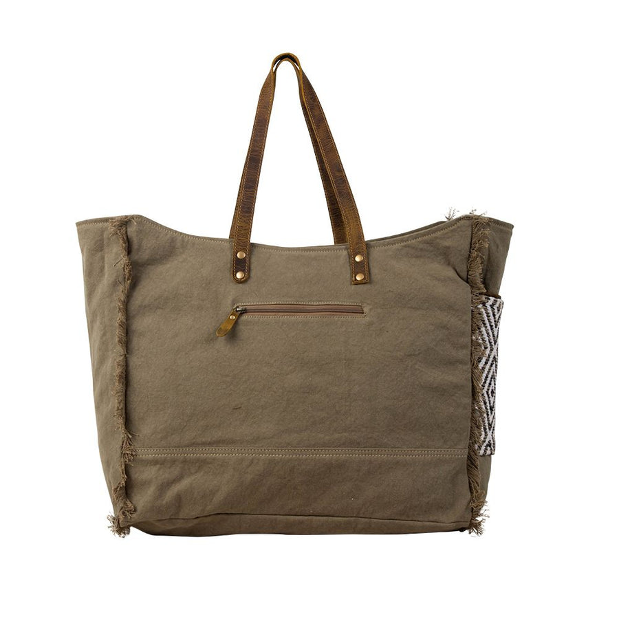 Myra Sand Weaver Weekender Bag