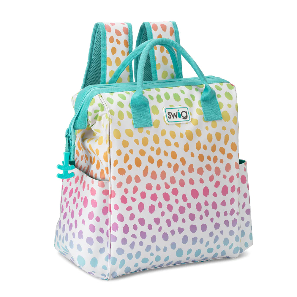 Rainbow leopard backpack cooler top